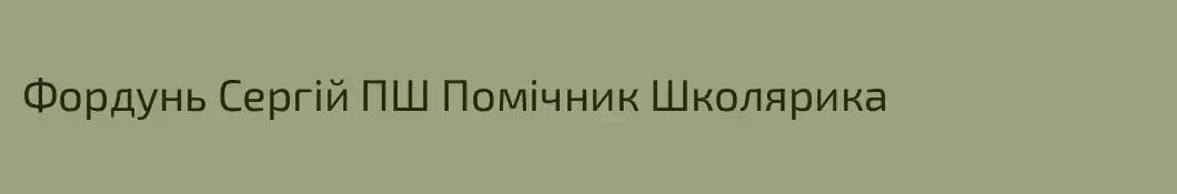 Фордунь Сергій ПШ Помічник Школярика 